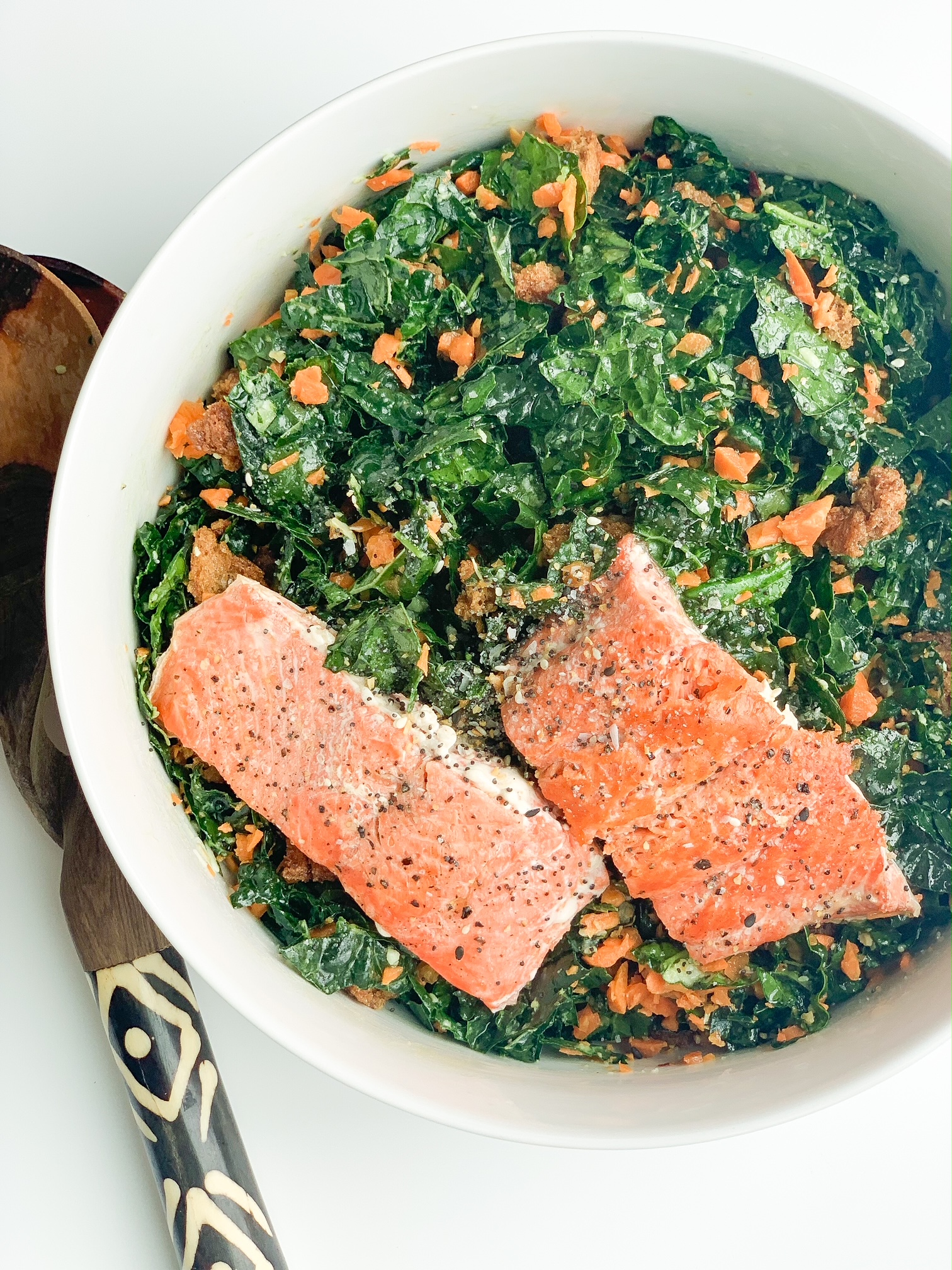 This gut healing kale and salmon caesar salad is a recipe you will use time and time again!